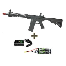 Rifle Airsoft Carbine Ris Long M-Lok Sa+Bateria+Carregador