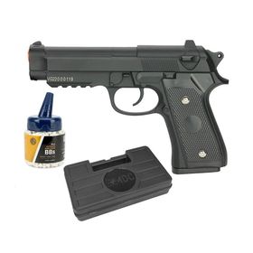 Pistola Airsoft PT92 V22 Full Metal Spring 6mm + Case + BBs