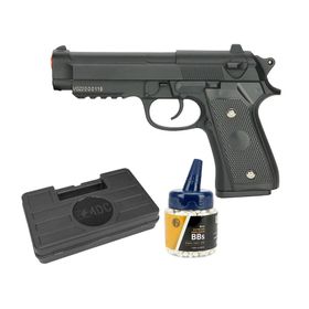 Pistola Airsoft PT92 V22 Full Metal Spring 6mm + BBs + Case