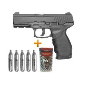 Pistola Pressão Gas Co2 24/7 4,5 Kwc + Co2 12g + Bbs Aço