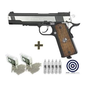 Pistola Pressão CO2 Colt 1911 Special 4,5+Co2+Esferas+alvo