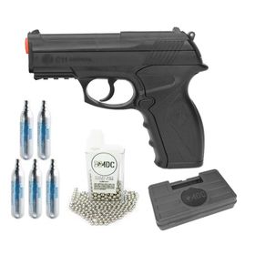 Pistola Gas Co2 Wg C11 Bbs Aço 4,5 + 05 Capsula + Case