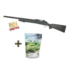 Rifle Airsoft Sniper M24 Storm Full Metal Vsr10 6mm + 3500bb