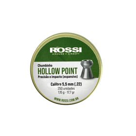 Chumbinho Rossi Hollow Point Expansivo 5.5mm - 250 unidades
