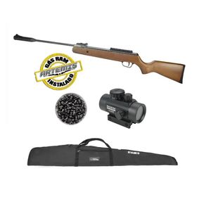 Carabina Black Hawk Wood GR 70kg 4.5 + Red Dot + Chumbinho +