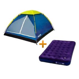 Kit Barraca Iglu 4 Pessoas + 1 Colchão De Casal Inflavel