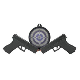 Kit Duelo 02 Pistolas Airsoft Spring V307 6mm Alvo Gel Rossi