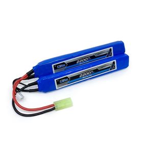 Bateria para Airsoft LiPo 7.4V - 2S (2 Pack) 20/40C 2200mAh - Leão Modelismo