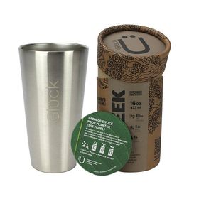 Copo Térmico Gluck Sleek Silver Steel em Aço Inox 473ml Supo