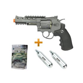 Revolver Airsof 38 Co2 6t 4" Ox Rossi Full Metal + Co2 + Bbs