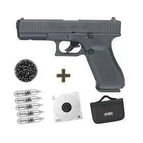 Pistola Pressão CO2 Glock G17 Blowback+chumbo+Co2+Alvo+Case