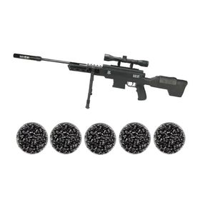 Carabina Pressão Sniper Black Ops 5,5 Gas 60kg + 4x32 + Kit