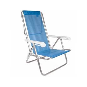Cadeira Praia Reclinável  Alumínio 8 Posições Azul - MOR