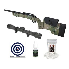 Rifle Sniper Airsoft M40 SA-S02  Multicam+Luneta+BBs+Itens