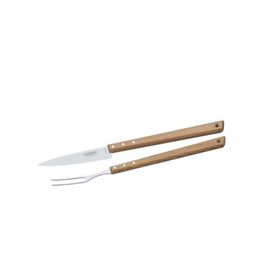 Jogo P/ Churrasco 2 Pcs C/ Lamina De Aço Inox E Cabo De