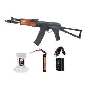 Rifle Airsoft AK74U Full Metal SA-J08+Bateria+Carregado+BBs