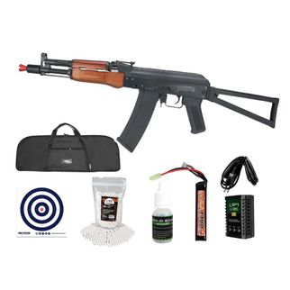 Rifle Airsoft AEG AK74U WOOD Full Metal SA-J08+ Kit Pro