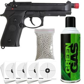 Pistola Rossi Airsoft M92 Blowback Green Gás Gbb Full Metal