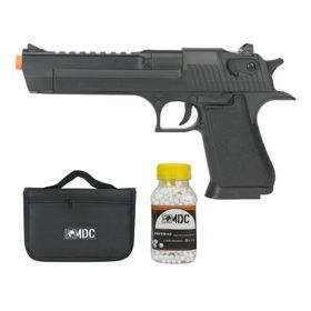 Pistola Airsoft Desert Eagle .50 Spring SDE Bk + BBs + Capa