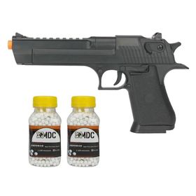 Pistola Airsoft Desert Eagle .50 Spring SDE Bk 6mm QGK +BB's