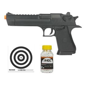 Pistola Airsoft Desert Eagle .50 Spring SDE Bk QGK+BBs+Alvo