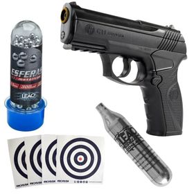 Pistola Airgun C11 Co2 4,5mm Wingun Rossi + Co2 E Esferas