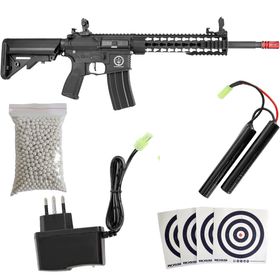 Rifle Airsoft Fuzil Aeg Elétrico Ar15 Neptune 10 Rossi + Bbs