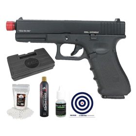 Pistola Airsoft GBB Glock G17 Raven Full Metal+Case+Itens