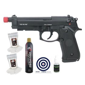 Pistola Airsoft GBB Beretta M92 Savage Blowback+Gás+BBs+kit