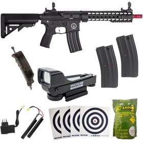 Rifle De Airsoft 6mm Ar15 Neptune 10 Short C/ Red Dot Rossi