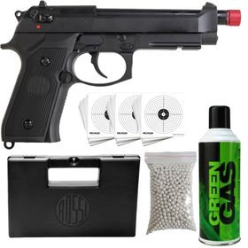 Pistola Rossi Airsoft M92 Blowback Green Gás Gbb Full Metal