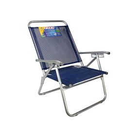 Cadeira De Praia Em Aluminio Zaka King Reclinável Marinho Ca