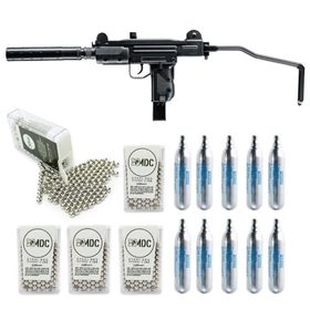 Rifle Pressão CO2 Mini UZI Full Metal Blowback 4.5mm IWI KIT