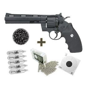 Revolver Pressão CO2 Colt Python 357 6" 4.5 BB/ Chumbo+Kit