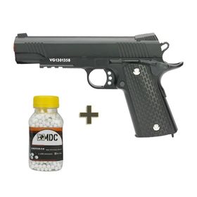Pistola de Airsoft VG 1911-V13 BK Metal spring 6mm + BBs