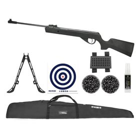 Carabina de Pressão BB15 Gás Ram 4,5mm Preta + Kit Pro
