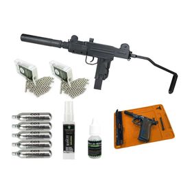 Rifle De Pressão CO2 Mini UZI Full Metal Blowback 4.5 + Kit