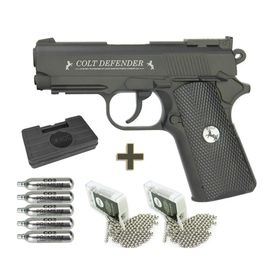 Pistola Pressão Co2 Colt Defender FullMetal 4,5+Co2+bbs+Case