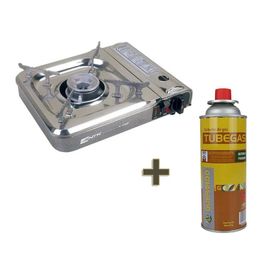 Fogareiro Cheff Inox Nautika+01 Refil Tube Gás 227 Gr