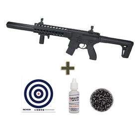 Rifle Pressão CO2 SEMI-AUTO SigSauer MCX 30BK 4,5+Alvo+Itens