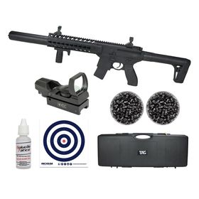 Rifle Pressão CO2 SEMI-AUTO MCX 30 BK 4,5+Case+Itens