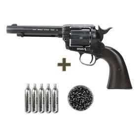 Revólver Pressão CO2 Colt SAA .45 5,5" 4.5+Co2+Chumbo