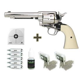 Revólver Pressão CO2 Colt SAA .45 5.5” BB’S 4.5+BBs+Itens