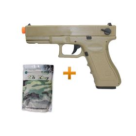 Pistola Airsoft Aep Glock G18c Tan 6,0 Bivolt Cyma 4000 Bbs