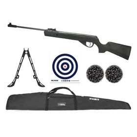 Carabina de Pressão BB15 Gás Ram 4,5mm Preta + Capa + Combo