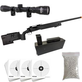 Sniper Airsoft M40 Storm 6mm Rossi 1000bbs alvo Luneta e mag