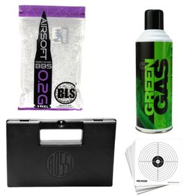 kit Maleta Case green gas alvo 1000 muniçoes Airsoft 6mm