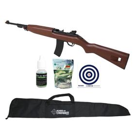 Rifle de Airsoft Spring AGM M1 Carbine Wood 6mm - AGM + BBs