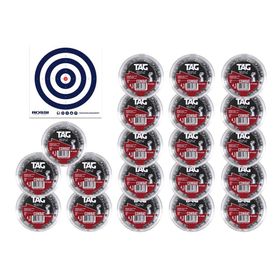 Kit 20 Cx Chumbinho Combat Cal 4,5mm - TAG + Alvos