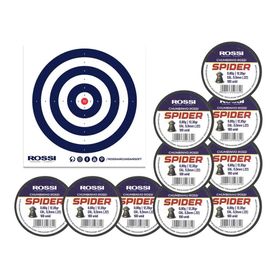 Kit 10 Cx Chumbinho Rossi Spider 5,5mm-100unds+Alvos